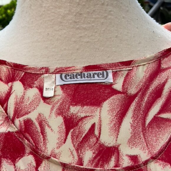 Vintage Cacharel of Paris Ensemble - Tunic & Pleated Skirt Set  - Rose Motif - Picture 10 of 13